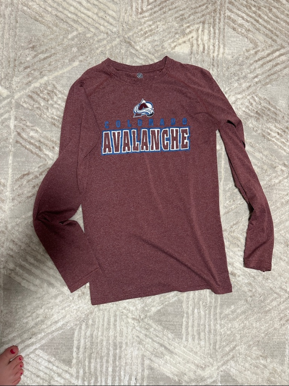 NHL Colorado Avalanche Long Sleeve Tee - Maroon with Blue/White Logo